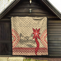 Tonga Language Week Quilt Tribal Cross Ngatu Floral Pattern