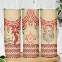 Tonga Language Week Skinny Tumbler Tribal Cross Ngatu Floral Pattern