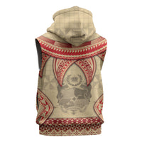 Tonga Language Week Sleeveless Hoodie Tribal Cross Ngatu Floral Pattern
