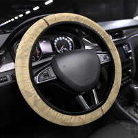 Tonga Language Week Steering Wheel Cover Tribal Cross Ngatu Floral Pattern