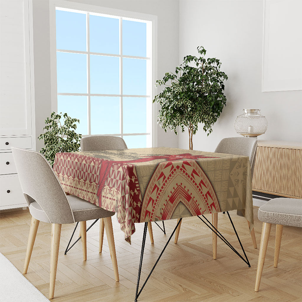 Tonga Language Week Tablecloth Tribal Cross Ngatu Floral Pattern