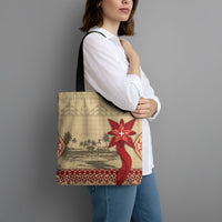 Tonga Language Week Tote Bag Tribal Cross Ngatu Floral Pattern