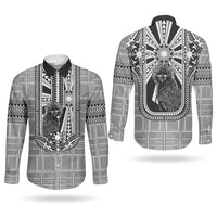 Mabuhay Philippines Festival Couples Matching Summer Maxi Dress and Long Sleeve Button Shirt Philippine Eagle Sun Three Stars Barong Pattern DT05 - Polynesian Pride