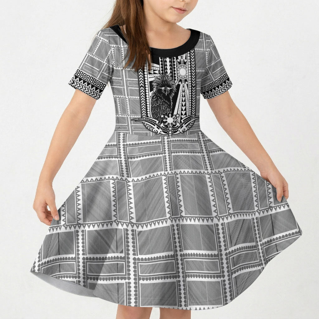 Mabuhay Philippines Festival Kid Short Sleeve Dress Philippine Eagle Sun Three Stars Barong Pattern