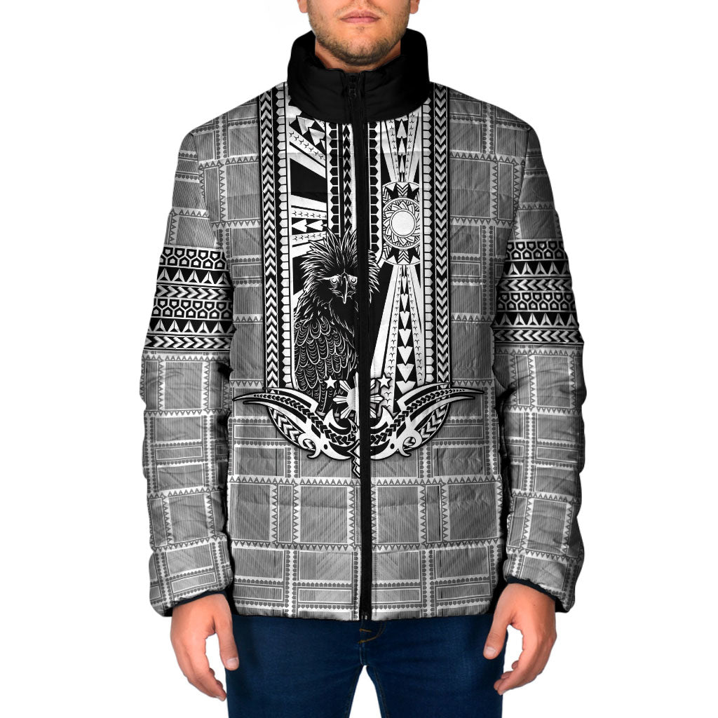 Mabuhay Philippines Festival Padded Jacket Philippine Eagle Sun Three Stars Barong Pattern DT05 Men Gray - Polynesian Pride