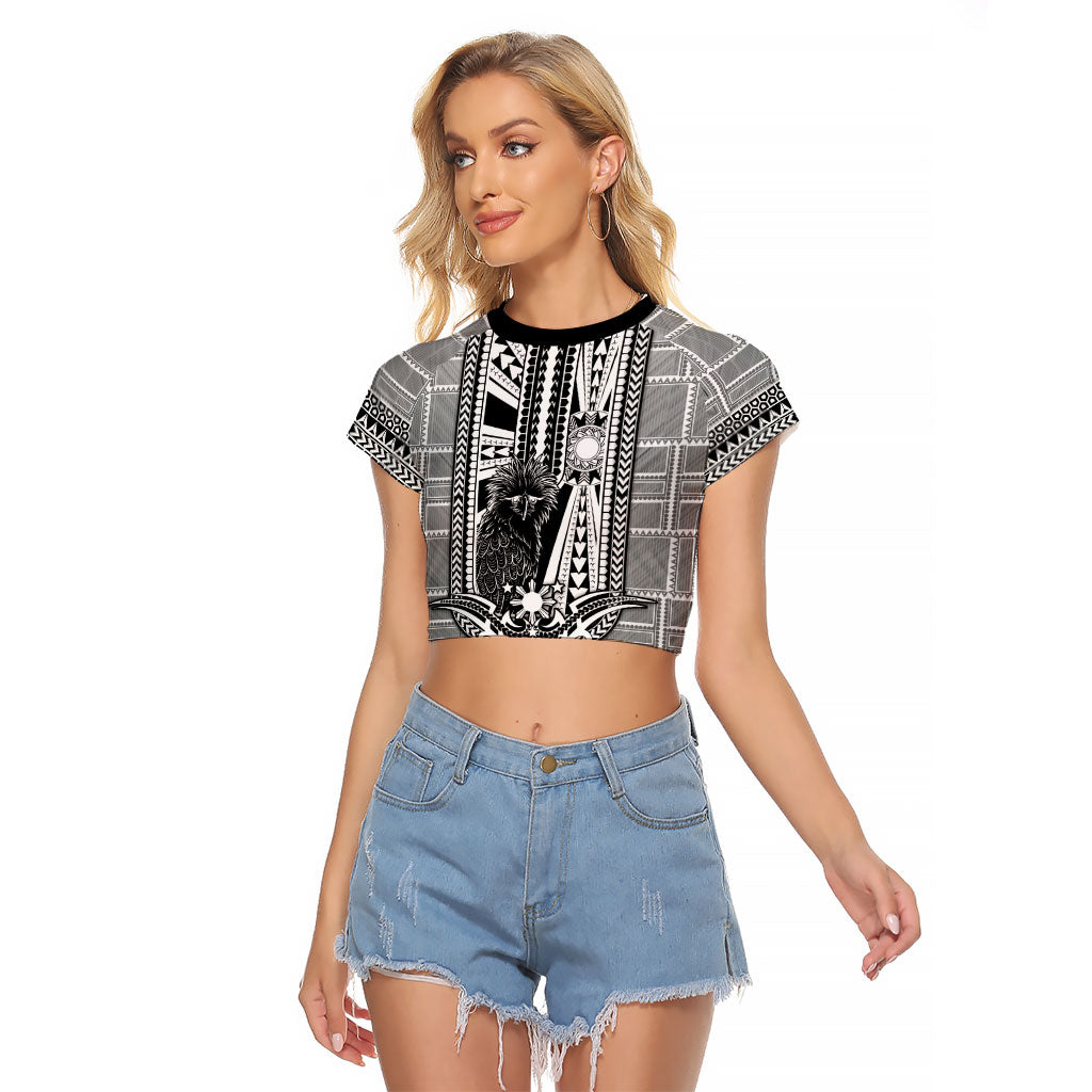 Mabuhay Philippines Festival Raglan Cropped T Shirt Philippine Eagle Sun Three Stars Barong Pattern