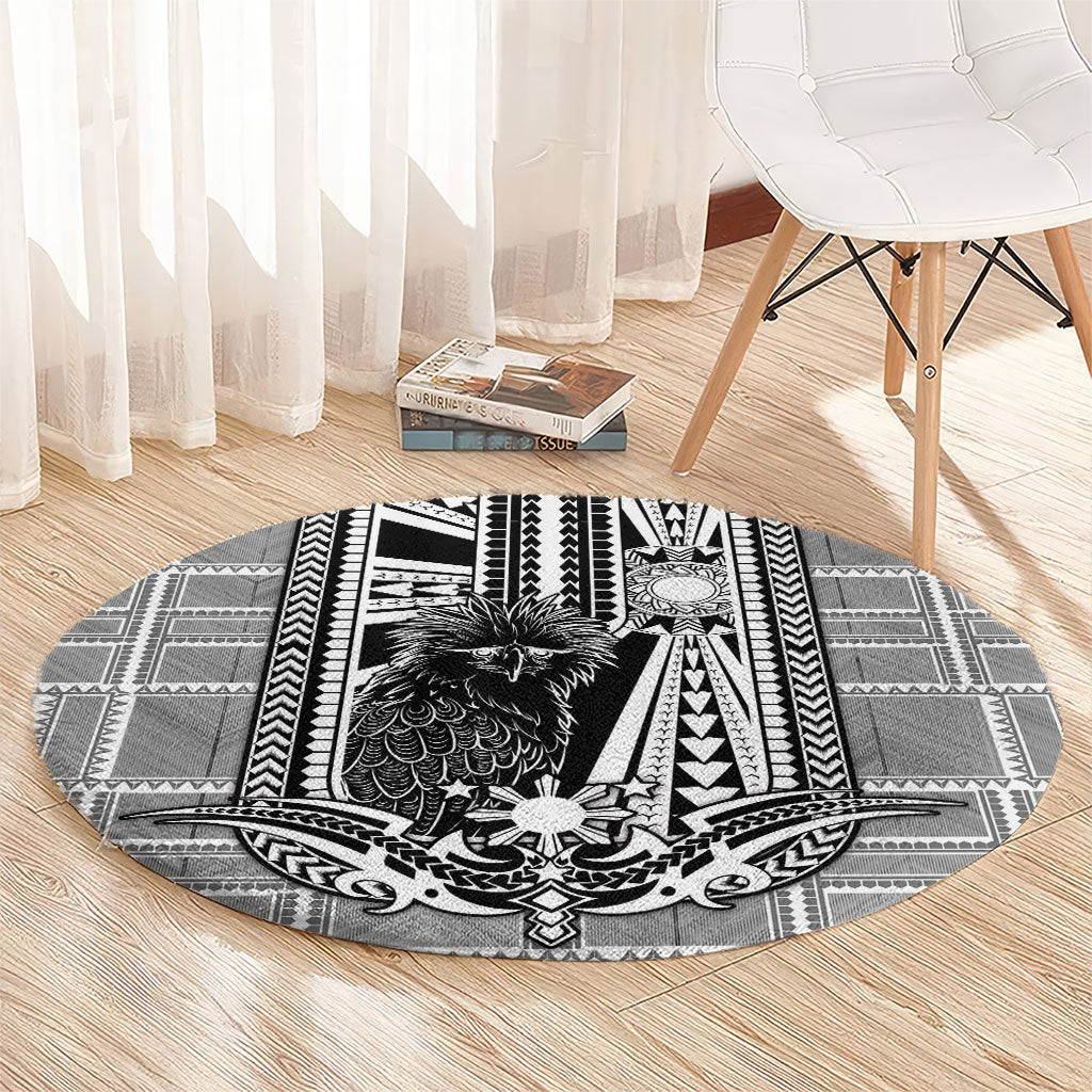 Mabuhay Philippines Festival Round Carpet Philippine Eagle Sun Three Stars Barong Pattern DT05 - Polynesian Pride