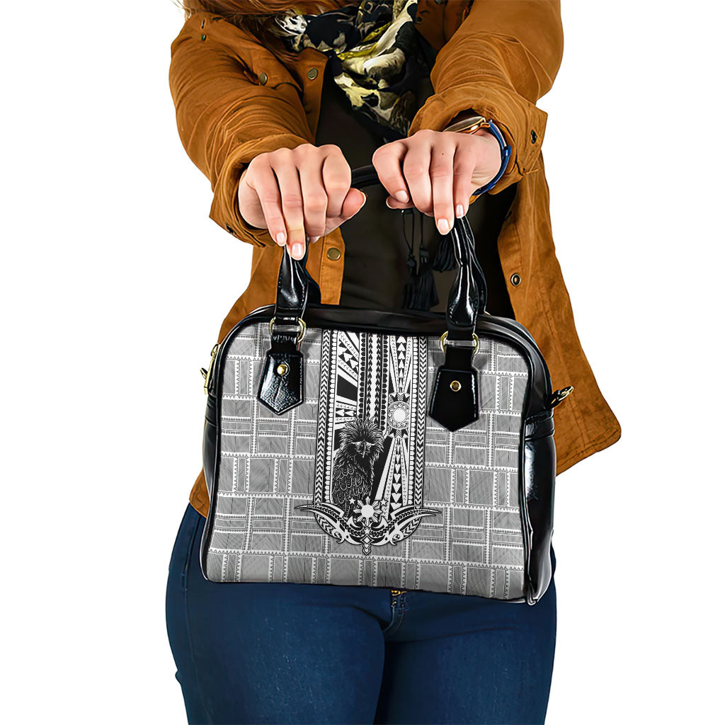 Mabuhay Philippines Festival Shoulder Handbag Philippine Eagle Sun Three Stars Barong Pattern DT05 One Size Gray - Polynesian Pride
