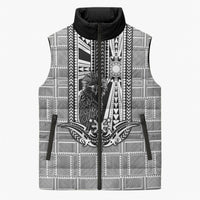 Mabuhay Philippines Festival Sleeveless Puffer Jacket Philippine Eagle Sun Three Stars Barong Pattern DT05 Unisex Gray - Polynesian Pride