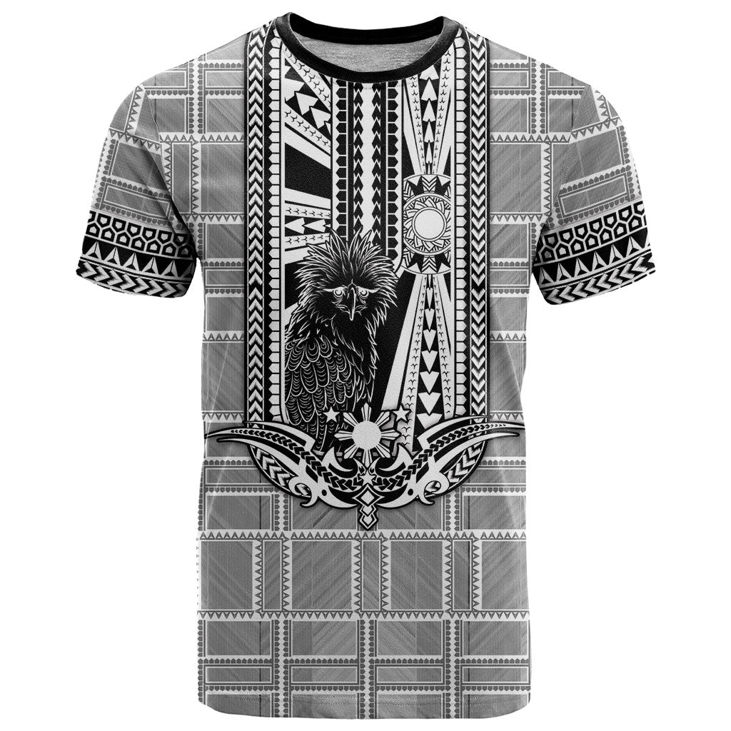 Mabuhay Philippines Festival T Shirt Philippine Eagle Sun Three Stars Barong Pattern DT05 Gray - Polynesian Pride