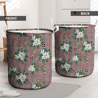 Red Binakol Motifs With Jasminum Sambac Laundry Basket Mabuhay Philippines Festival DT05 - Polynesian Pride