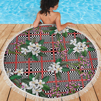 Red Binakol Motifs With Jasminum Sambac Beach Blanket Mabuhay Philippines Festival DT05 - Polynesian Pride