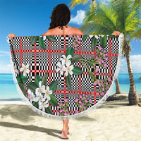Red Binakol Motifs With Jasminum Sambac Beach Blanket Mabuhay Philippines Festival DT05 - Polynesian Pride