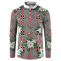 Red Binakol Motifs With Jasminum Sambac Button Sweatshirt Mabuhay Philippines Festival DT05 Red - Polynesian Pride