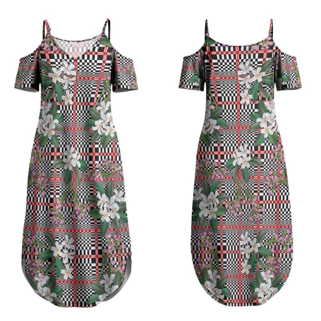 Red Binakol Motifs With Jasminum Sambac Couples Matching Summer Maxi Dress and Long Sleeve Button Shirt Mabuhay Philippines Festival DT05 - Polynesian Pride