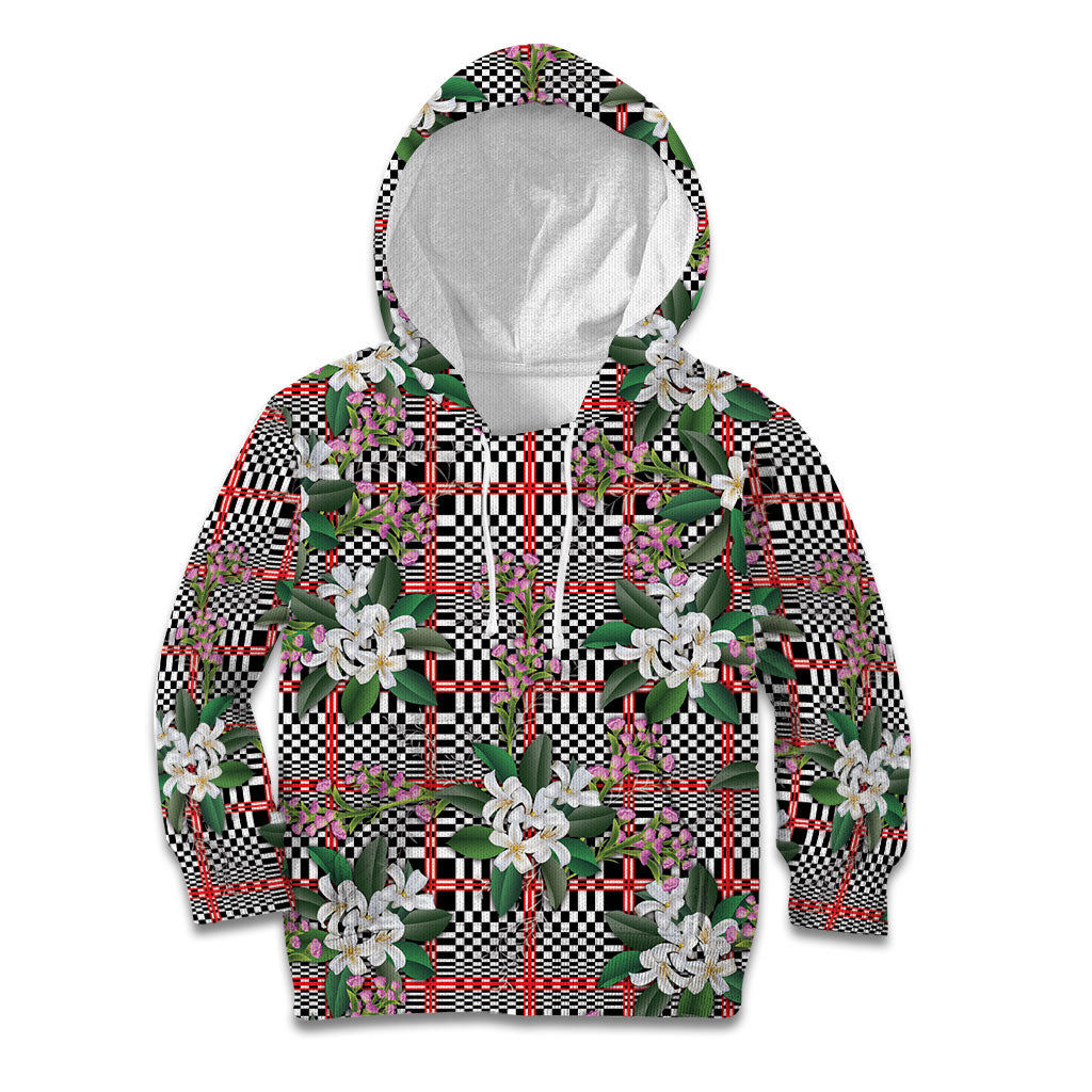 Red Binakol Motifs With Jasminum Sambac Kid Hoodie Mabuhay Philippines Festival DT05 Hoodie Red - Polynesian Pride