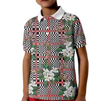 Red Binakol Motifs With Jasminum Sambac Kid Polo Shirt Mabuhay Philippines Festival DT05 Kid Red - Polynesian Pride