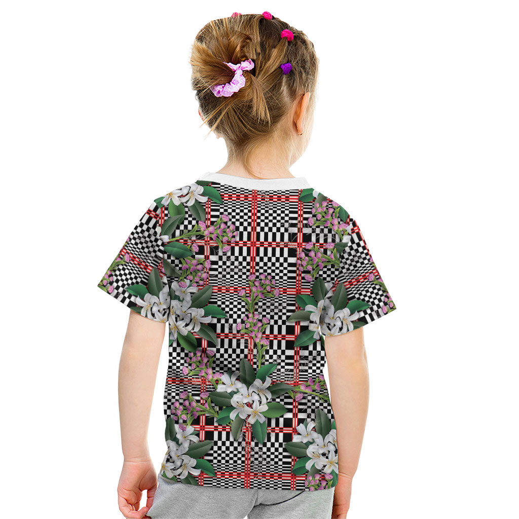 Red Binakol Motifs With Jasminum Sambac Kid T Shirt Mabuhay Philippines Festival DT05 - Polynesian Pride