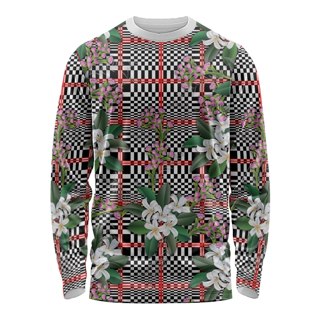 Red Binakol Motifs With Jasminum Sambac Long Sleeve Shirt Mabuhay Philippines Festival DT05 Unisex Red - Polynesian Pride