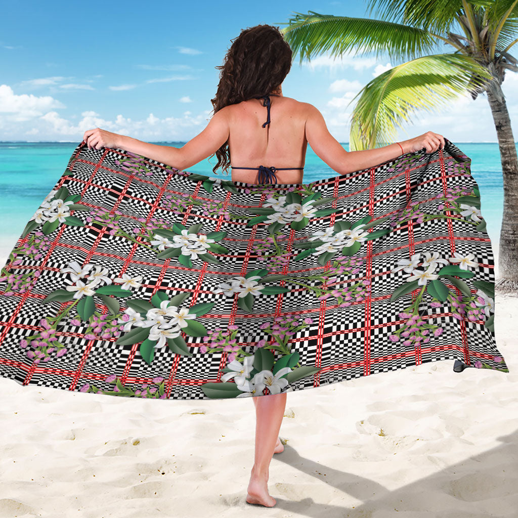 Red Binakol Motifs With Jasminum Sambac Sarong Mabuhay Philippines Festival DT05 - Polynesian Pride