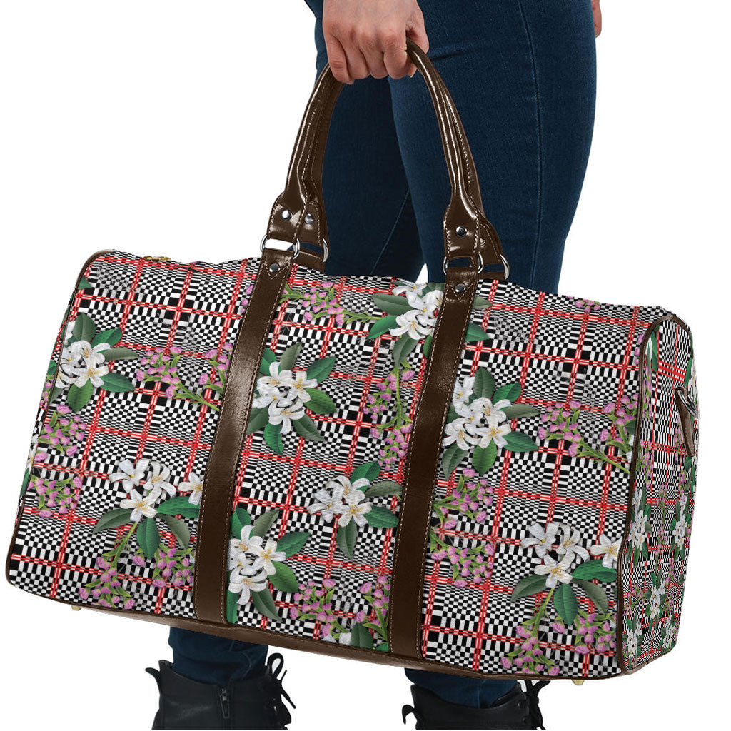 Red Binakol Motifs With Jasminum Sambac Travel Bag Mabuhay Philippines Festival DT05 - Polynesian Pride