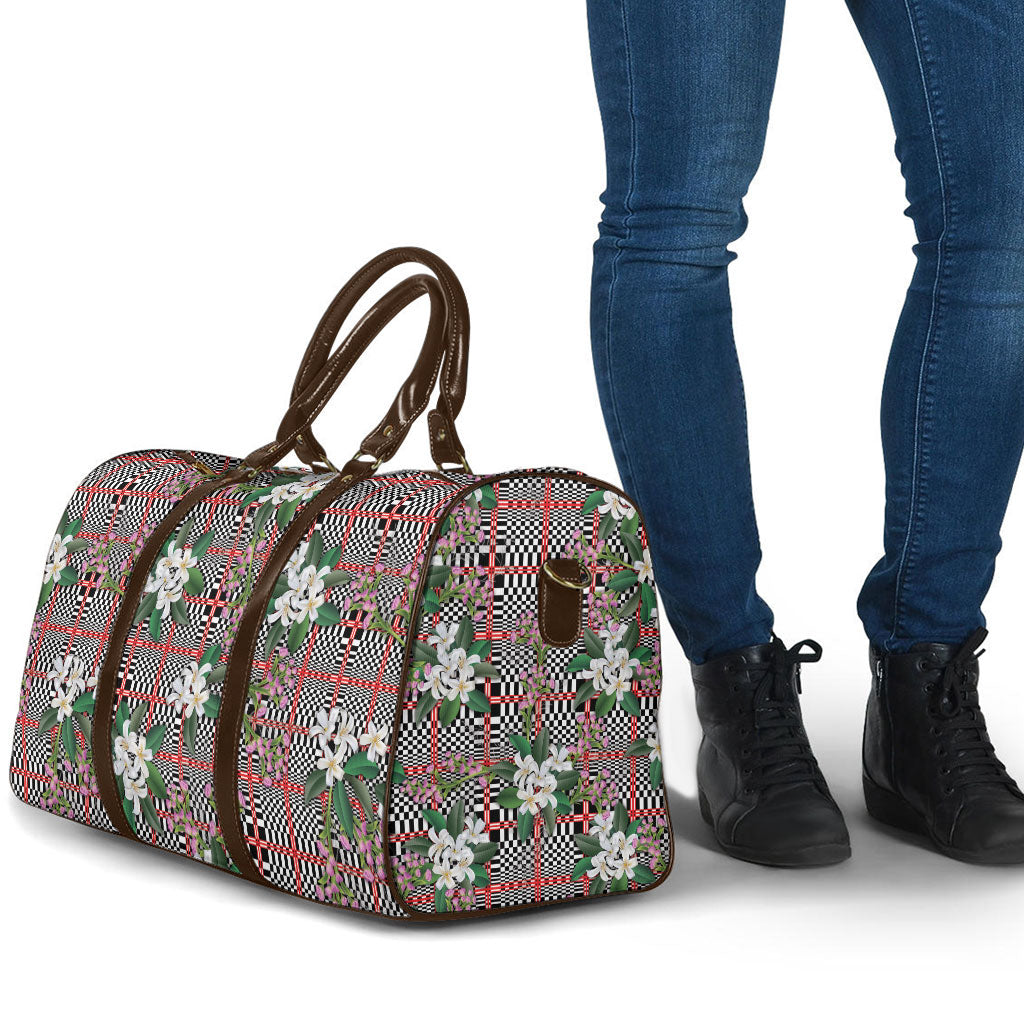 Red Binakol Motifs With Jasminum Sambac Travel Bag Mabuhay Philippines Festival DT05 - Polynesian Pride