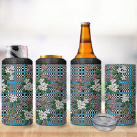 Blue Binakol Motifs With Jasminum Sambac 4 in 1 Can Cooler Tumbler Mabuhay Philippines Festival DT05 - Polynesian Pride