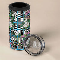 Blue Binakol Motifs With Jasminum Sambac 4 in 1 Can Cooler Tumbler Mabuhay Philippines Festival DT05 - Polynesian Pride