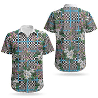 Blue Binakol Motifs With Jasminum Sambac Couples Matching Tank Maxi Dress and Hawaiian Shirt Mabuhay Philippines Festival DT05 - Polynesian Pride