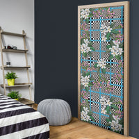 Blue Binakol Motifs With Jasminum Sambac Door Cover Mabuhay Philippines Festival DT05 - Polynesian Pride