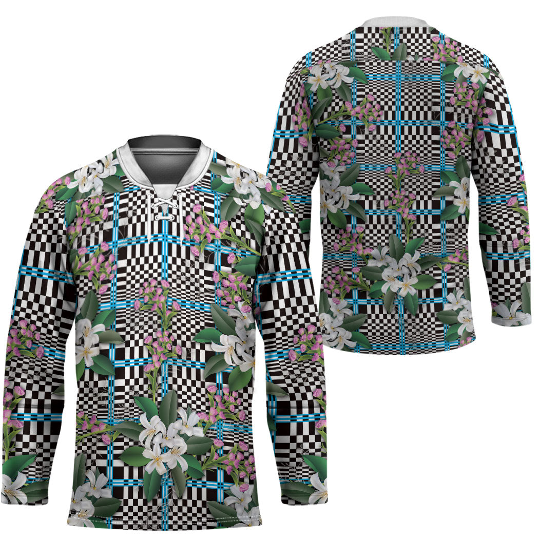 Blue Binakol Motifs With Jasminum Sambac Hockey Jersey Mabuhay Philippines Festival DT05 - Polynesian Pride