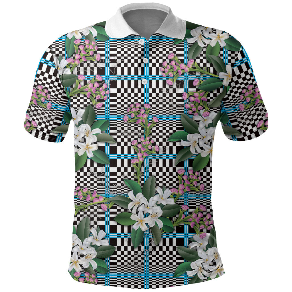 Blue Binakol Motifs With Jasminum Sambac Polo Shirt Mabuhay Philippines Festival DT05 Blue - Polynesian Pride