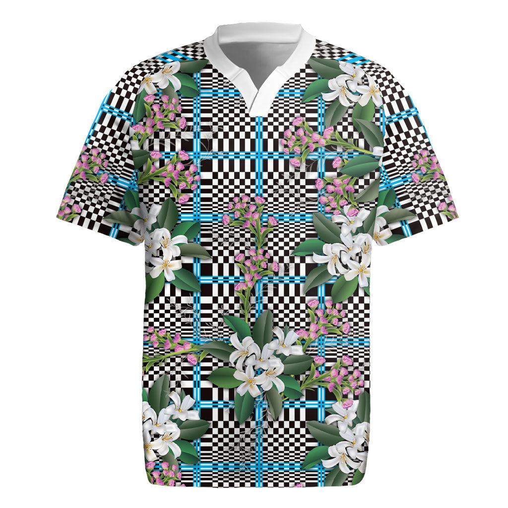 Blue Binakol Motifs With Jasminum Sambac Rugby Jersey Mabuhay Philippines Festival DT05 Blue - Polynesian Pride