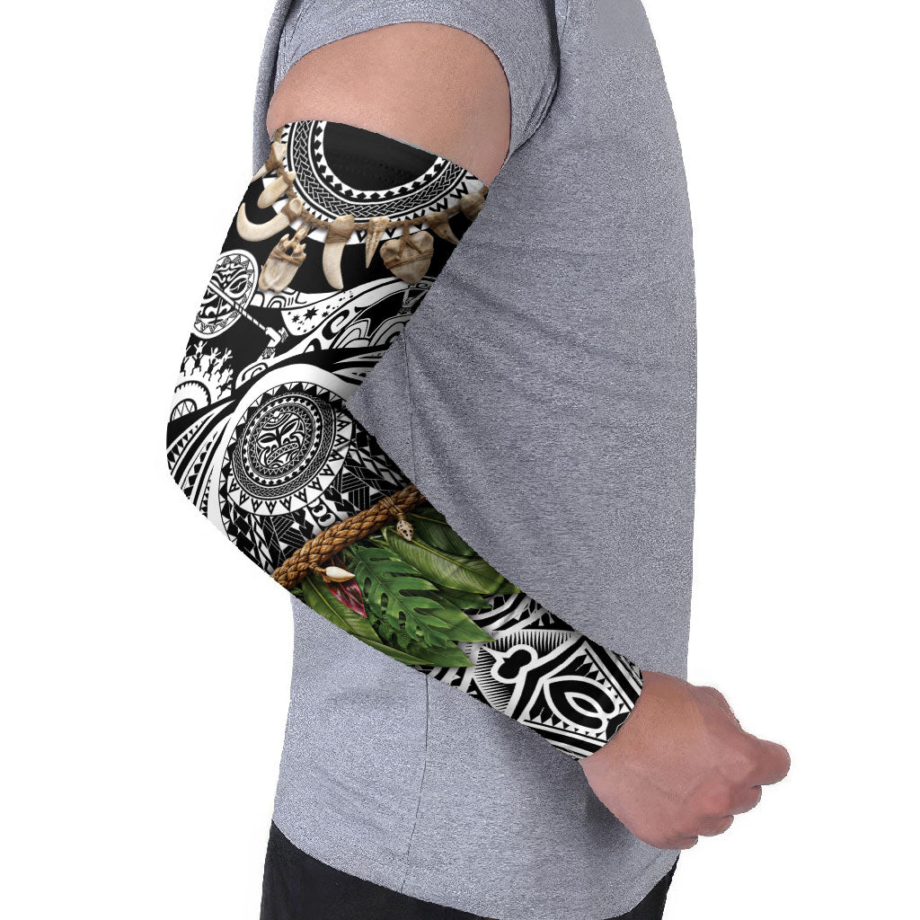 Polynesia Maui Black Tattoo Inspired Arm Sleeves Tropical Leaf Skirt Costume DT05 - Polynesian Pride