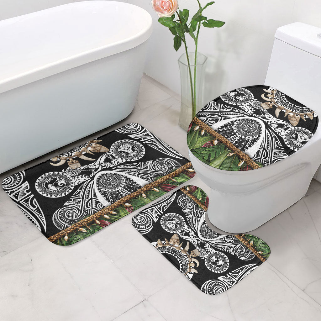 Polynesia Maui Black Tattoo Inspired Bathroom Set Tropical Leaf Skirt Costume DT05 - Polynesian Pride