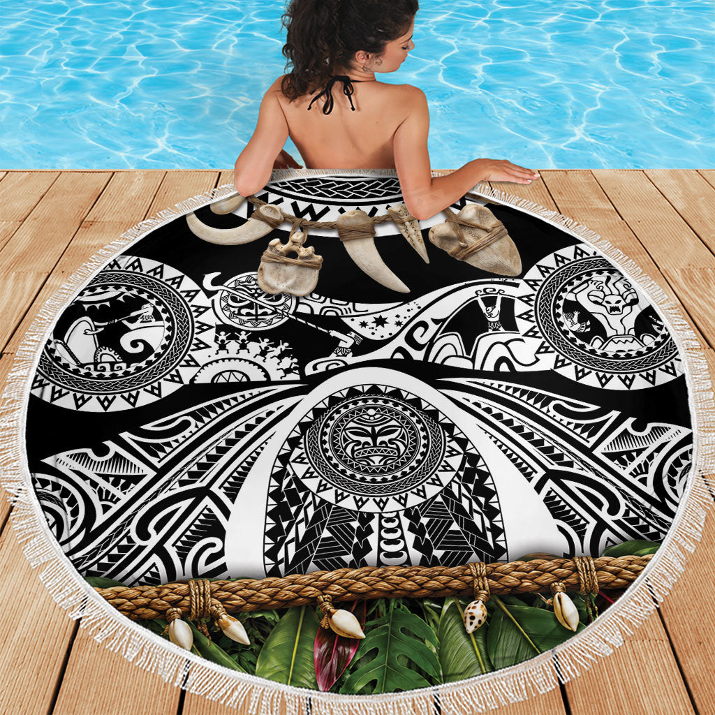 Polynesia Maui Black Tattoo Inspired Beach Blanket Tropical Leaf Skirt Costume DT05 - Polynesian Pride