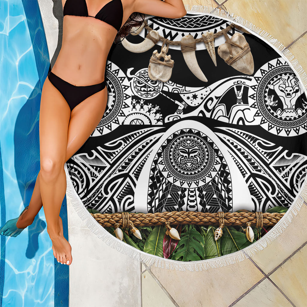 Polynesia Maui Black Tattoo Inspired Beach Blanket Tropical Leaf Skirt Costume DT05 - Polynesian Pride