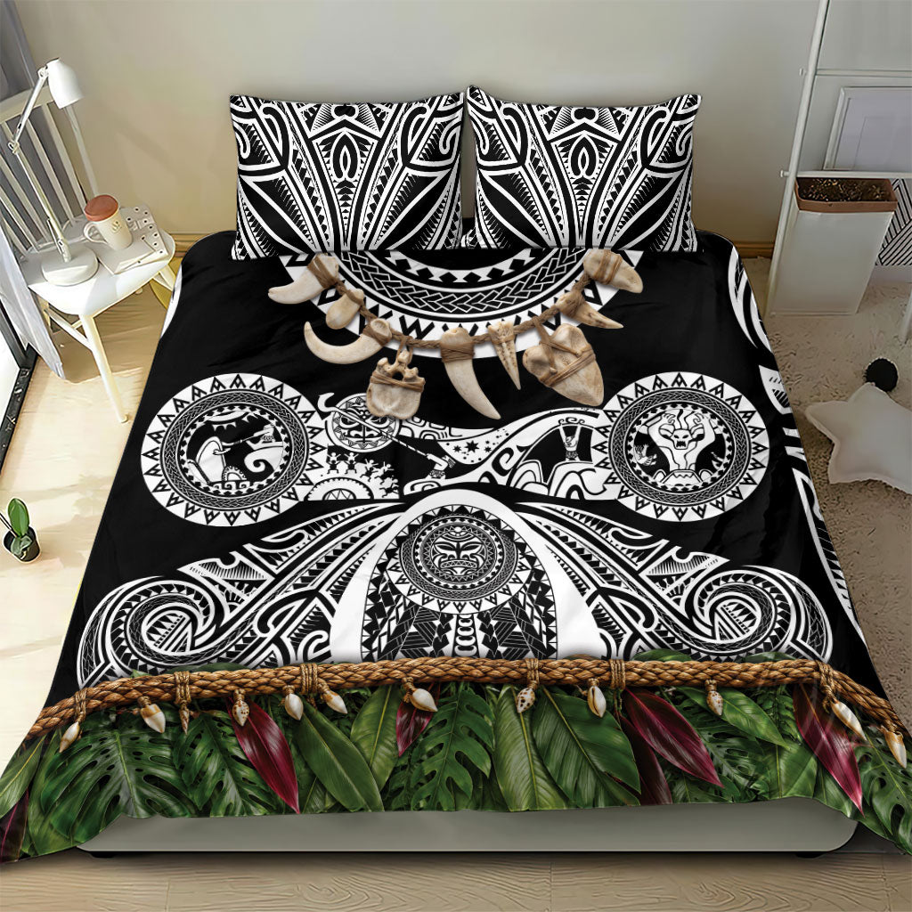 Polynesia Maui Black Tattoo Inspired Bedding Set Tropical Leaf Skirt Costume DT05 - Polynesian Pride