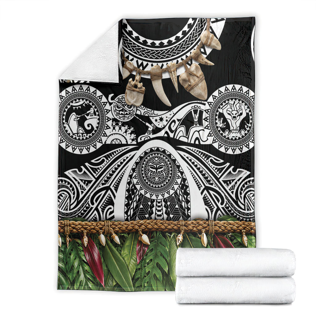 Polynesia Maui Black Tattoo Inspired Blanket Tropical Leaf Skirt Costume DT05 - Polynesian Pride