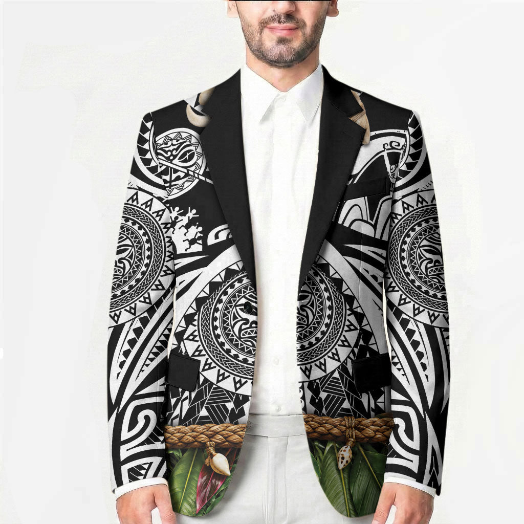 Polynesia Maui Black Tattoo Inspired Blazer Tropical Leaf Skirt Costume DT05 - Polynesian Pride