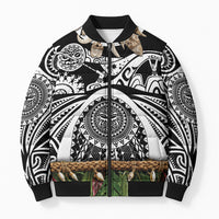 Polynesia Maui Black Tattoo Inspired Bomber Puffer Jacket Tropical Leaf Skirt Costume DT05 Unisex Black - Polynesian Pride