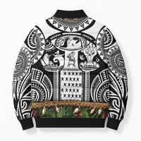 Polynesia Maui Black Tattoo Inspired Bomber Puffer Jacket Tropical Leaf Skirt Costume DT05 - Polynesian Pride
