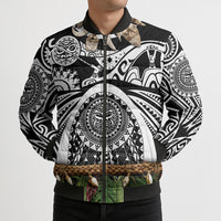 Polynesia Maui Black Tattoo Inspired Bomber Puffer Jacket Tropical Leaf Skirt Costume DT05 - Polynesian Pride