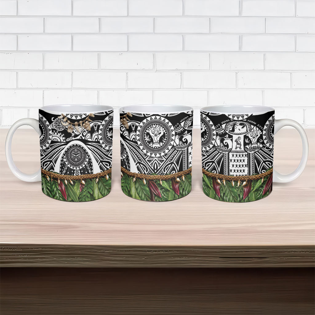 Polynesia Maui Black Tattoo Inspired Ceramic Mug Tropical Leaf Skirt Costume DT05 - Polynesian Pride