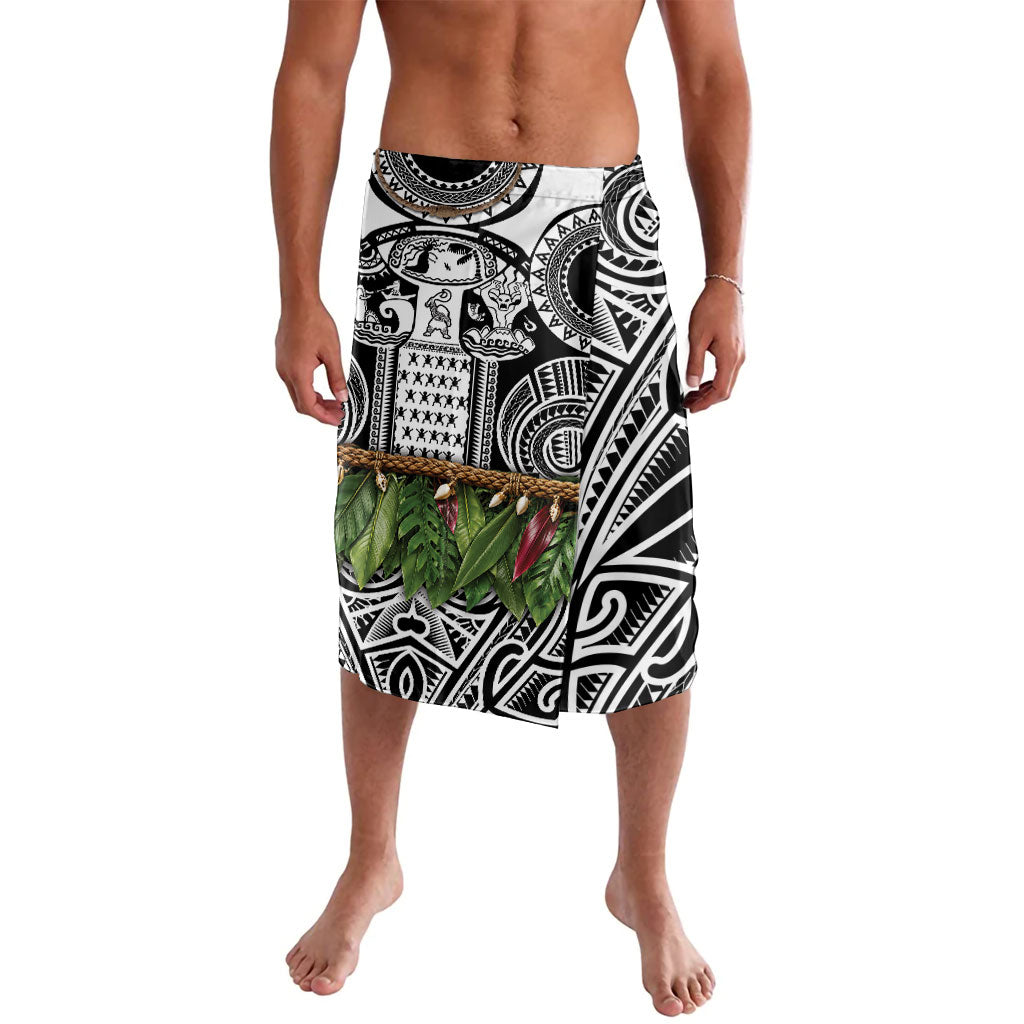 Polynesia Maui Black Tattoo Inspired Lavalava Tropical Leaf Skirt Costume