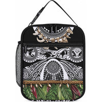 Polynesia Maui Black Tattoo Inspired Lunch Bag Tropical Leaf Skirt Costume DT05 10.2 × 8.3 × 4.3 inch Black - Polynesian Pride