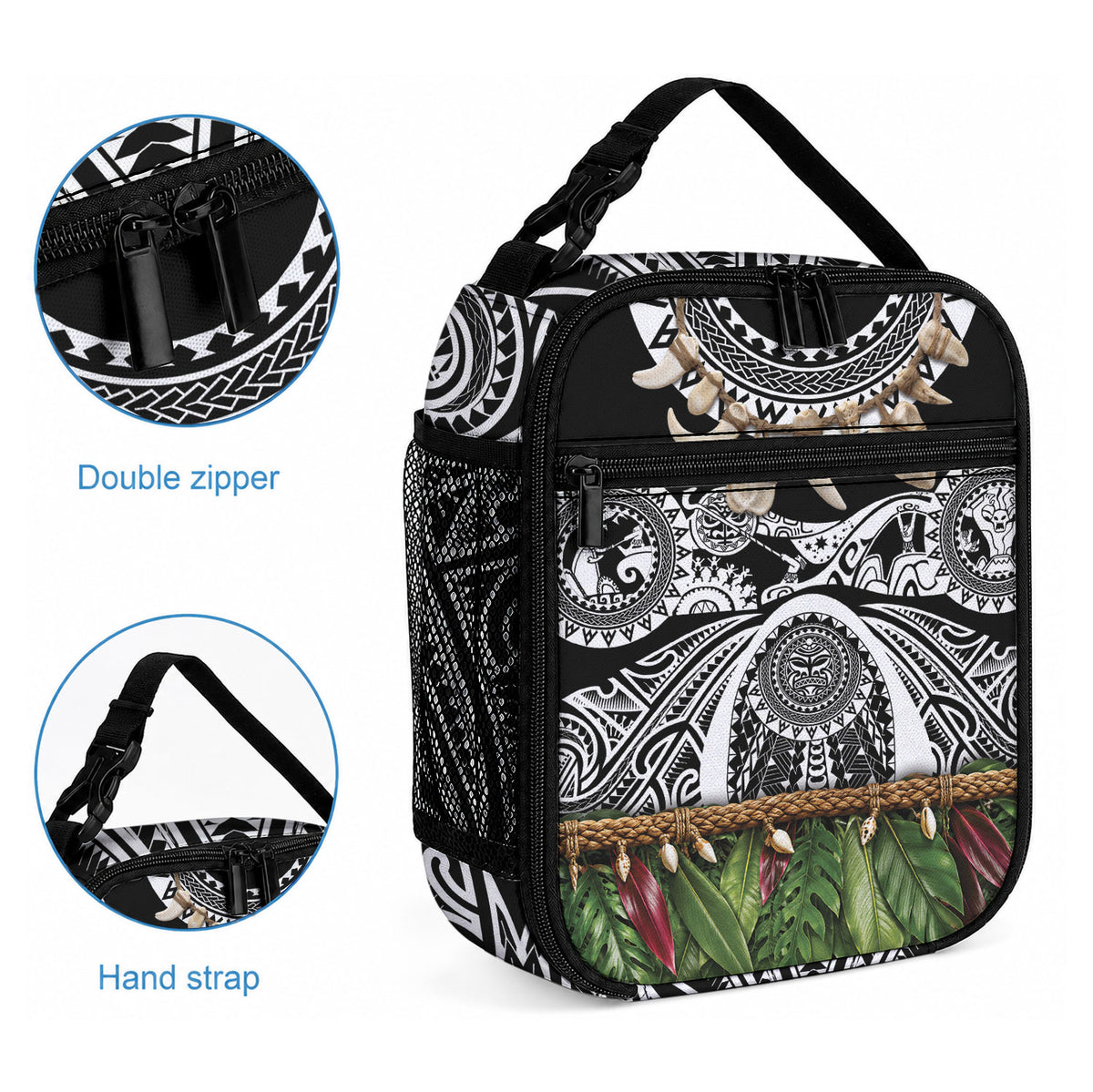 Polynesia Maui Black Tattoo Inspired Lunch Bag Tropical Leaf Skirt Costume DT05 - Polynesian Pride