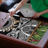 Polynesia Maui Black Tattoo Inspired Puzzle Tropical Leaf Skirt Costume DT05 - Polynesian Pride