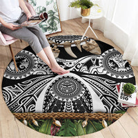 Polynesia Maui Black Tattoo Inspired Round Carpet Tropical Leaf Skirt Costume DT05 - Polynesian Pride