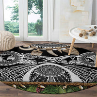 Polynesia Maui Black Tattoo Inspired Round Carpet Tropical Leaf Skirt Costume DT05 - Polynesian Pride